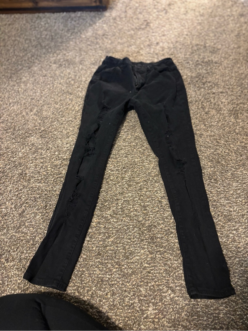 Black Distressed Skinny Jeans